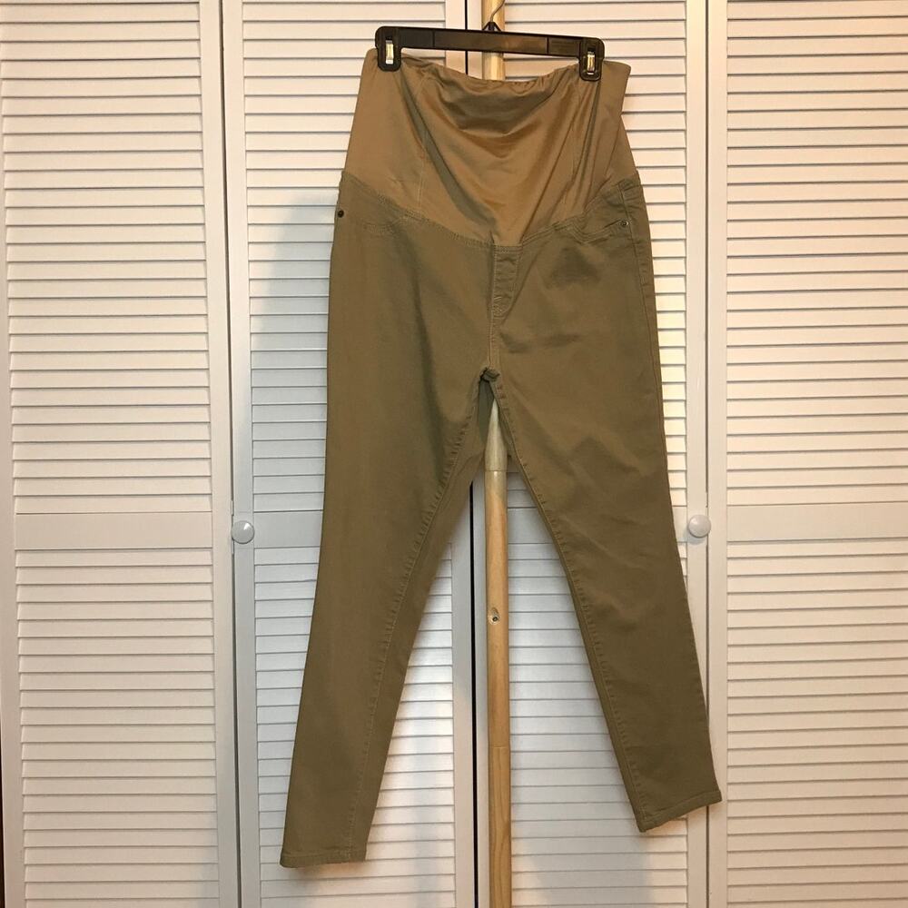Isabel Maternity Skinny Tan Denim Tapered Jeans 12
